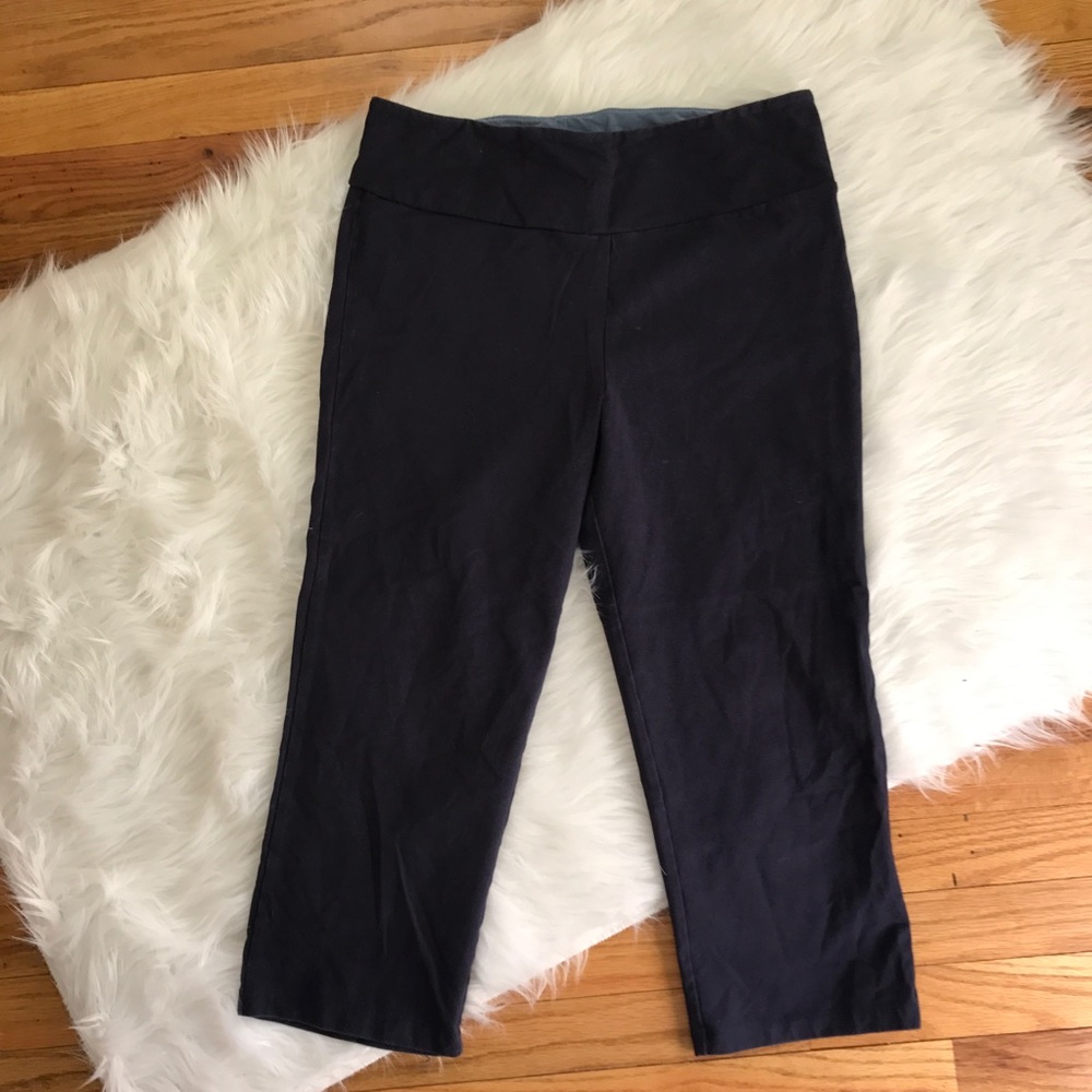 NY&C NAVY CROPPED YOGA PANTS
